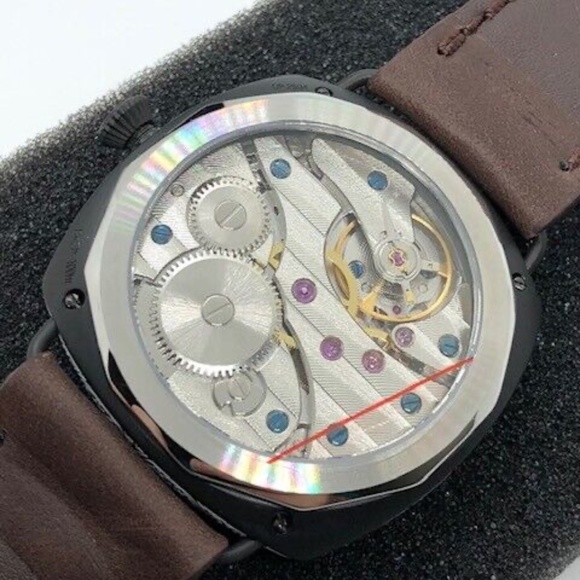 Vintage Military Custom Carved 47mm Blue Dial Mechanical Sterile Watch Brand New - Picture 7 of 9